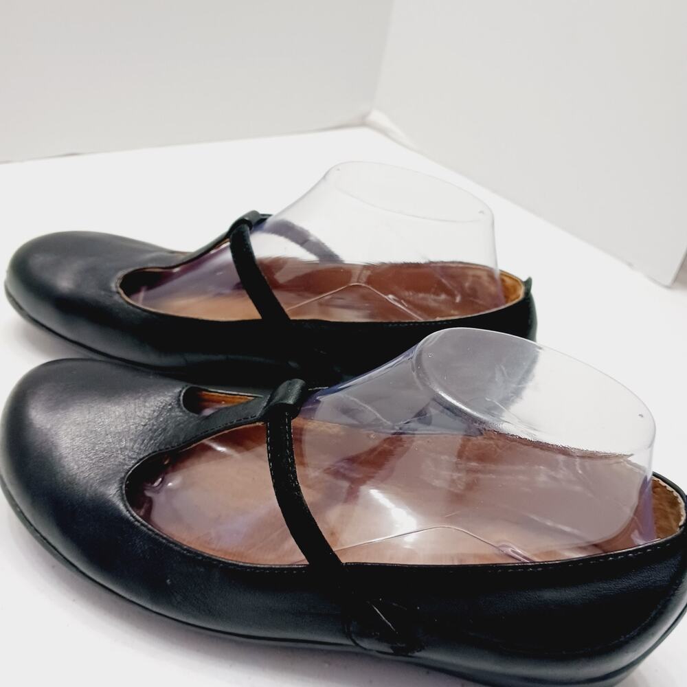 Shoes Flat Women Black Leather Strap Everyday Comfort Minimalist Office Size 7.5 - Picture 5 of 7